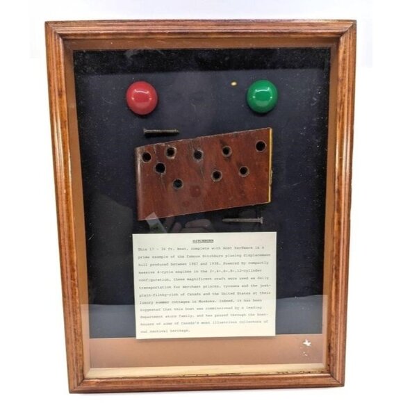 Vintage Antique Ditchburn Boat Ship Shadow Box Memorabilia W/ Write Up Collect - Picture 3 of 5